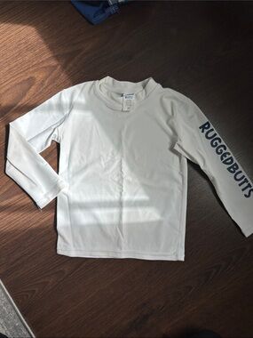 RuggedButts White Long-Sleeve Kids Rashguard - UV Swim Top Size 3T